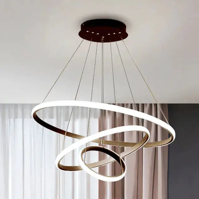 Modern LED Ceiling Light - Designer Geometric Pendant Lamp Black | Dimmable Flush Mount Fixture Viral product 2026