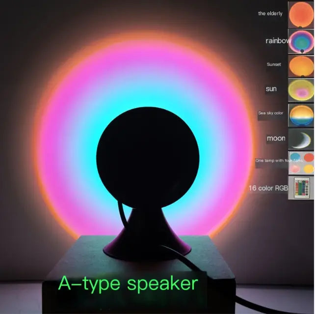 Sunset Projection Lamp - 16 RGB Colors LED Mood Light | 180° Rotatable Ambient Lighting
