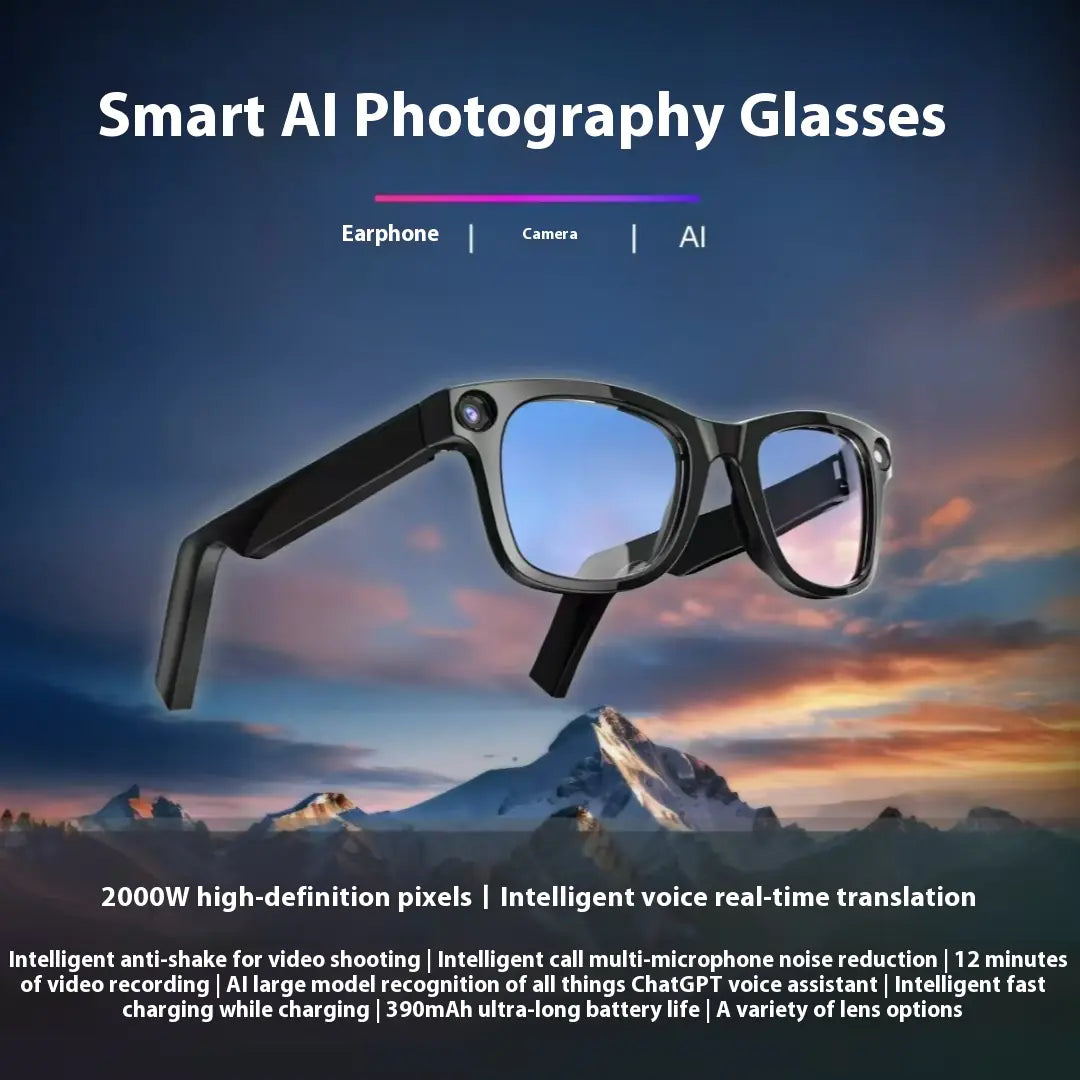 AI Camera Smart Glasses - HD Recording, Translation & Voice Calls