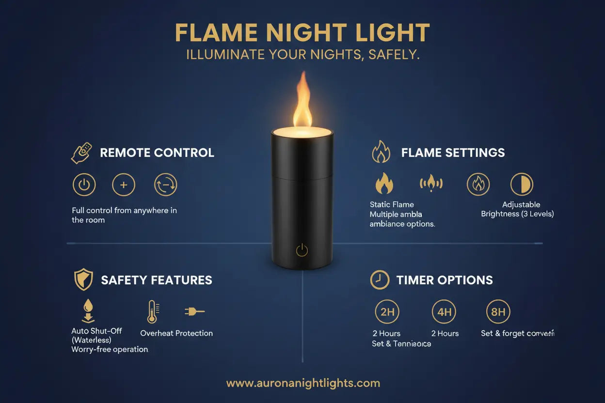 Flame Light Features Infographic