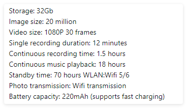 AI Camera Smart Glasses - HD Recording, Translation & Voice Calls